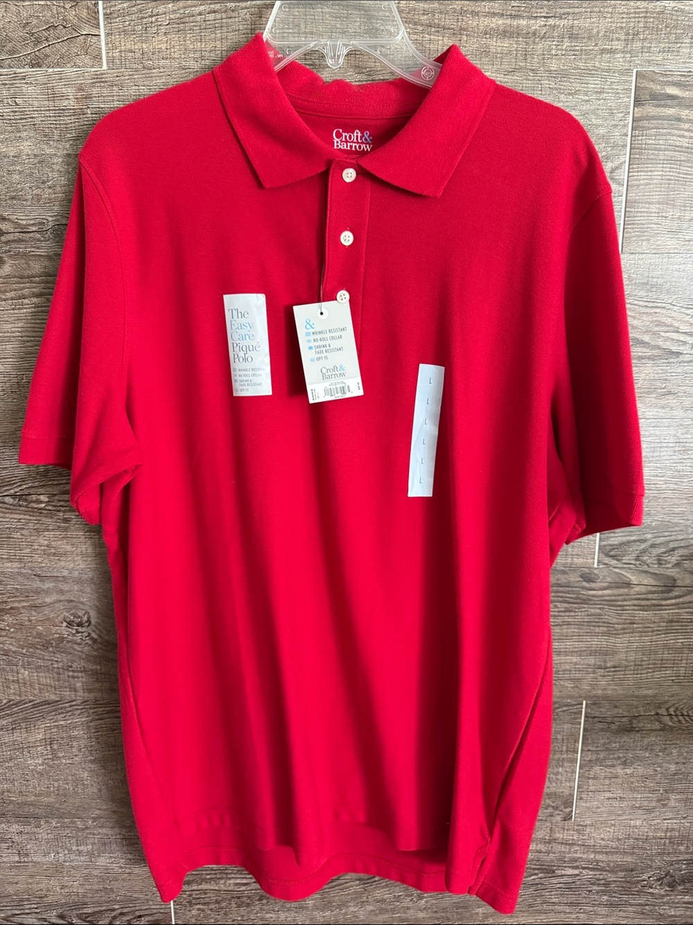 Croft & Barrow Bright Red Men's Pique Polo Shirt